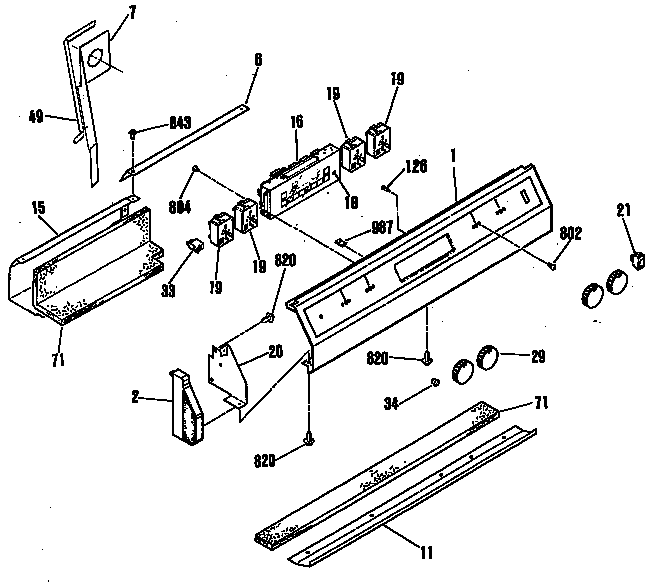Hotpoint RF724GP5AD control panel diagram