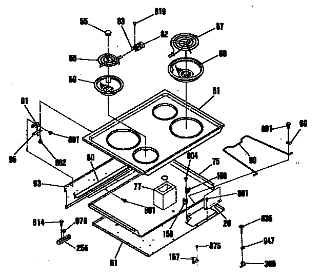 Hotpoint RF724GP5AD cooktop diagram