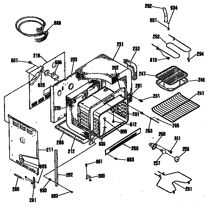 Hotpoint RF724GP5AD oven assembly diagram