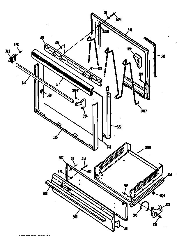Hotpoint RGB524GPS2 door diagram