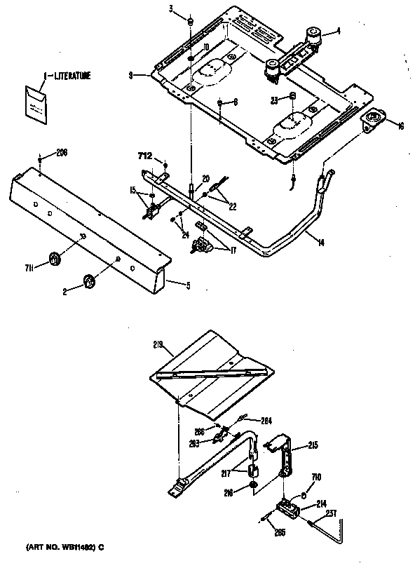 Hotpoint RGB524GPS2 gas line diagram