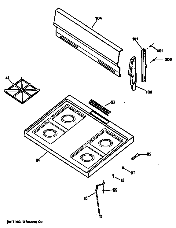 Hotpoint RGB524GES1 cooktop diagram