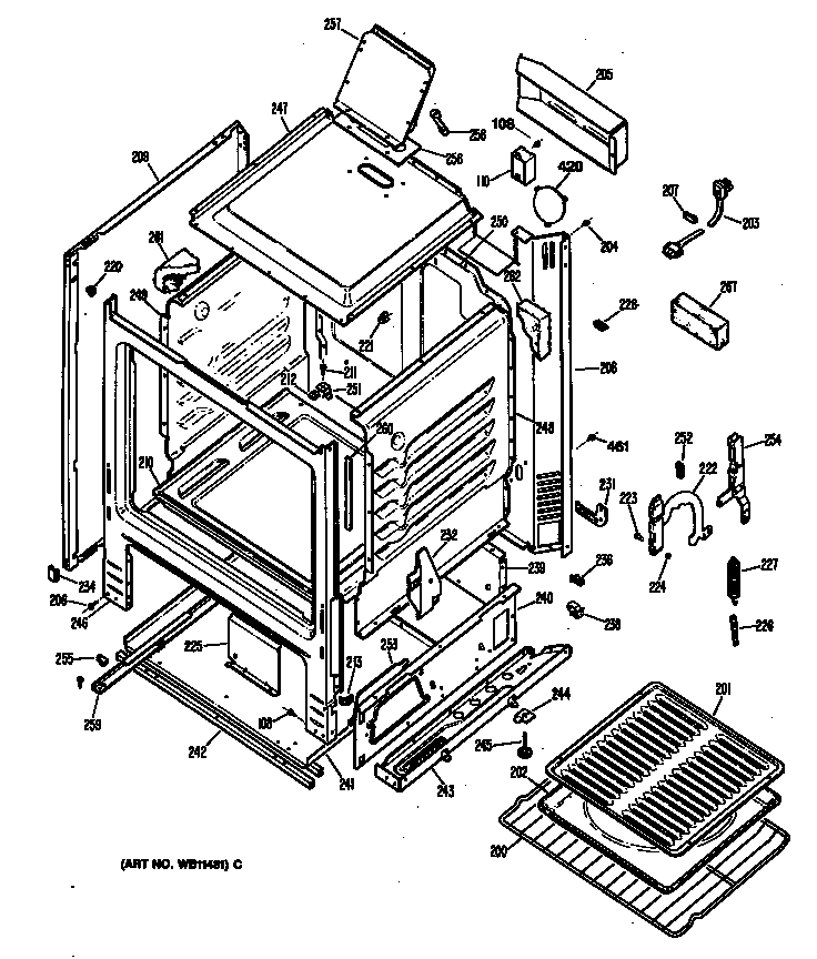 Hotpoint RGB524GES1 oven assembly diagram