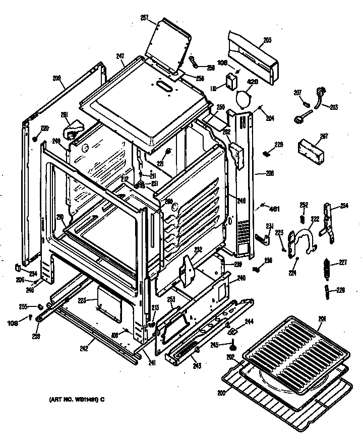 Hotpoint RGB524ER4 oven assembly diagram