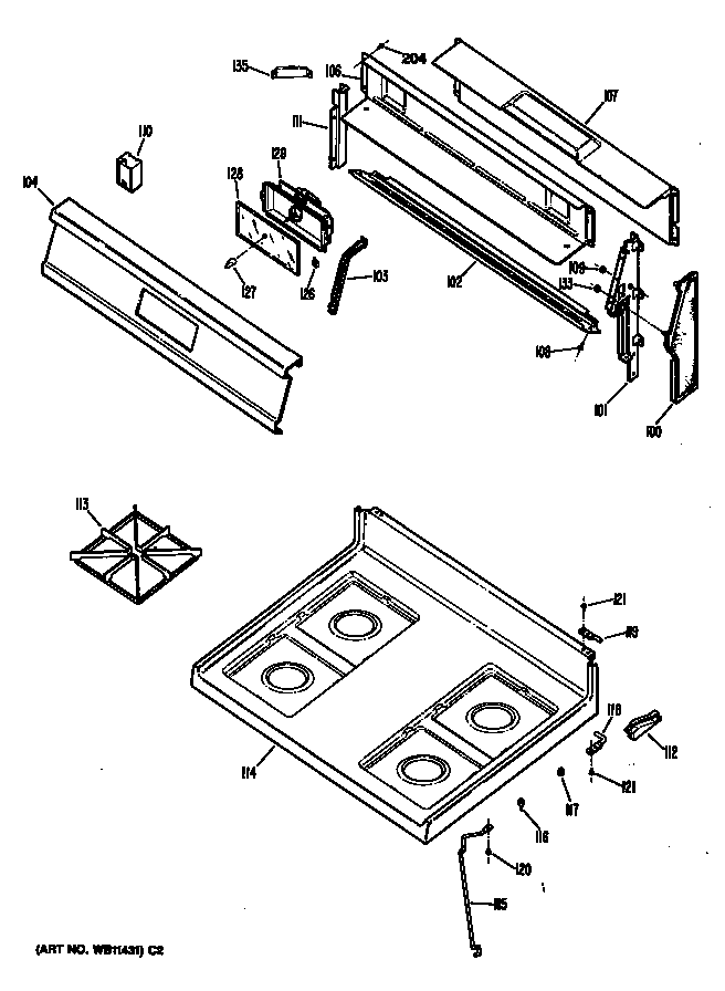 Hotpoint RGB528ER4 cooktop diagram