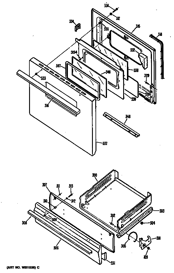 Hotpoint RGB528ER4 door diagram