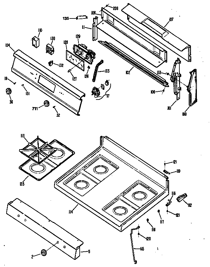 Hotpoint RGB746GES1 cooktop diagram