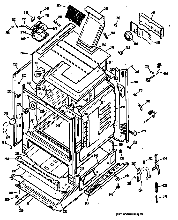 Hotpoint RGB746GES1 oven assembly diagram