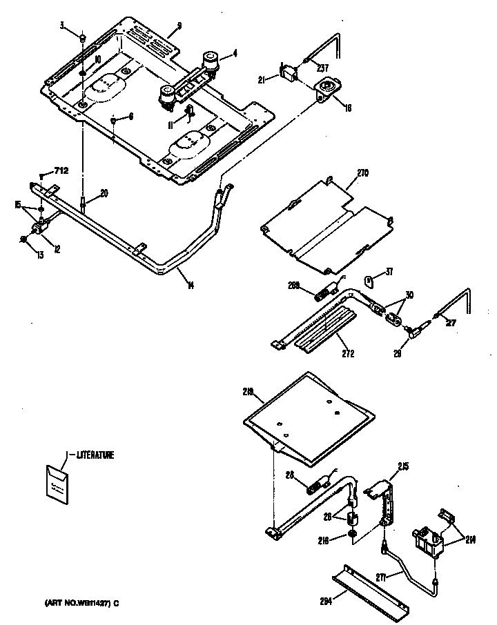 Hotpoint RGB746GES1 gas line diagram
