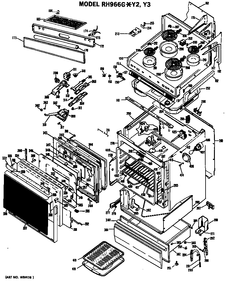 Hotpoint RH966G*Y2 range assembly diagram