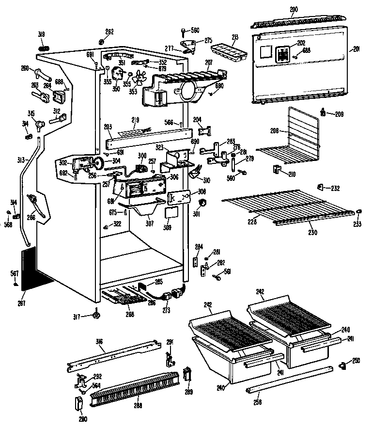 Hotpoint CTF17CAC cabinet diagram