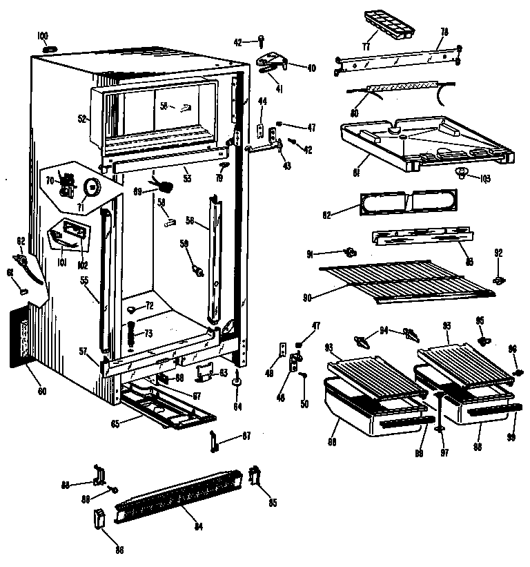 Hotpoint CTA14CAB cabinet diagram