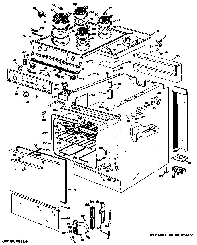 Hotpoint RA513*02 range assembly diagram