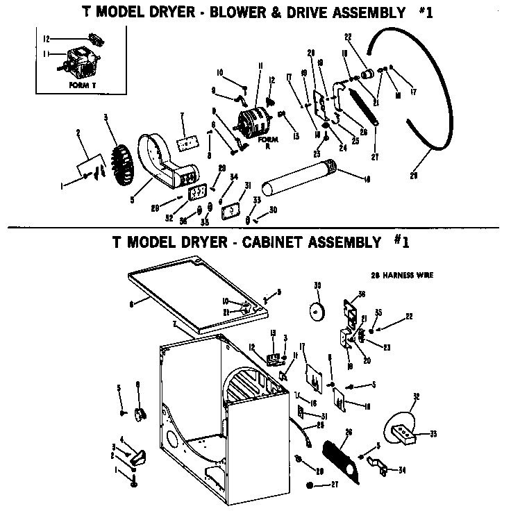 Hotpoint DLL2884TA cabinet assembly #1 diagram