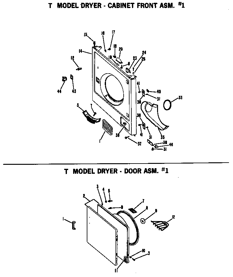 Hotpoint DLL2884TA door asm. #1 diagram