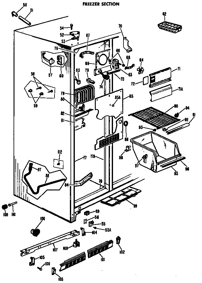 Hotpoint CSF20AAB freezer section diagram