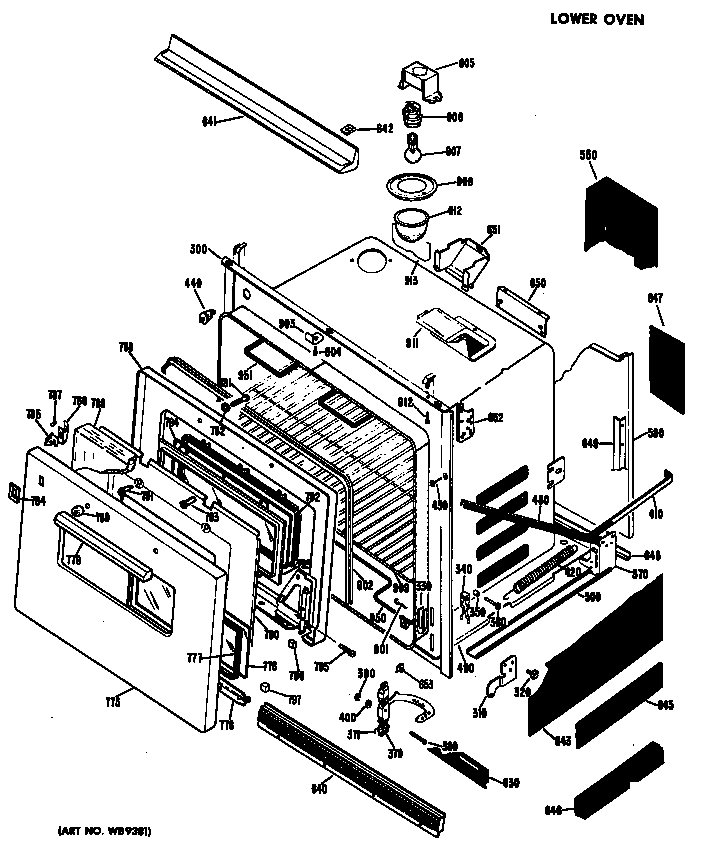 Hotpoint RK767*T6 lower oven diagram