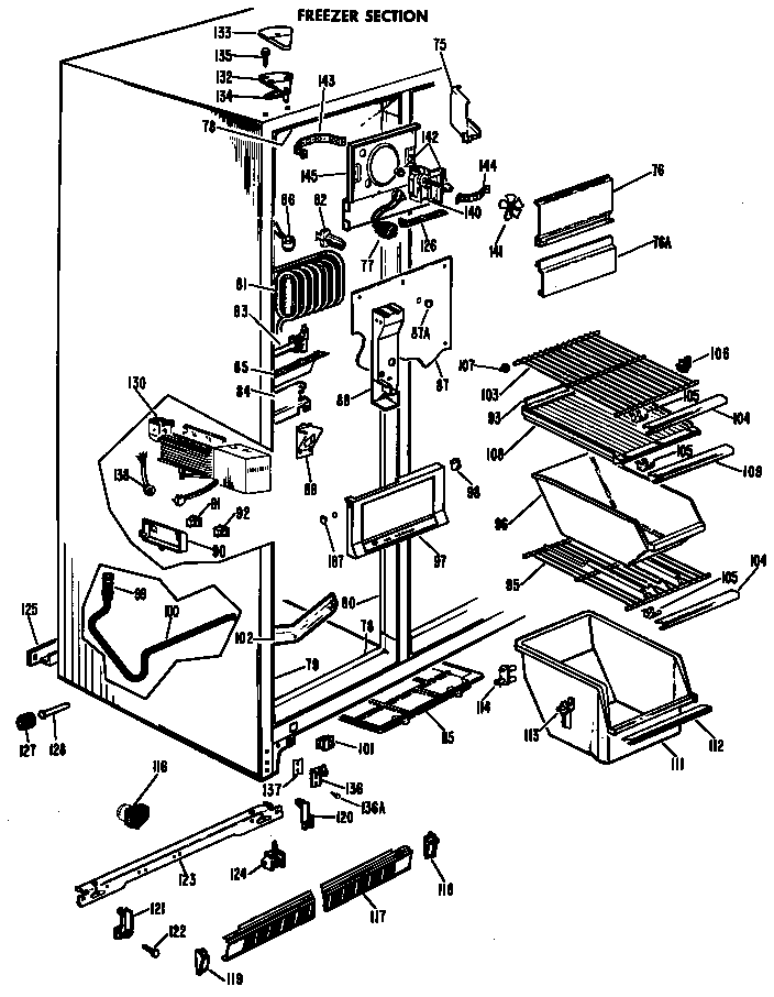 Hotpoint CSF22MBS freezer section diagram