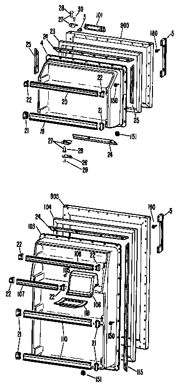 Hotpoint CTF17ABCR doors diagram