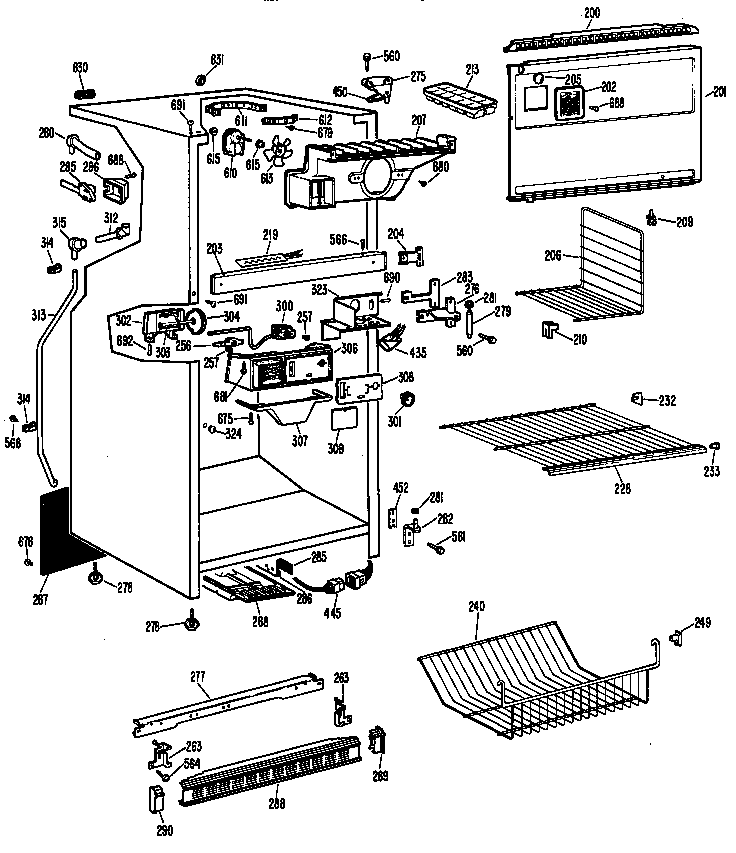 Hotpoint CTF17ABCR cabinet and racks diagram