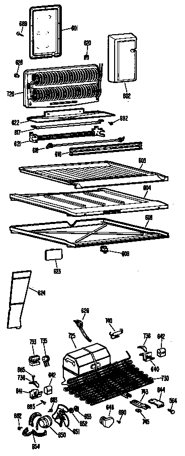 Hotpoint CTF17ABCR unit and shelves diagram