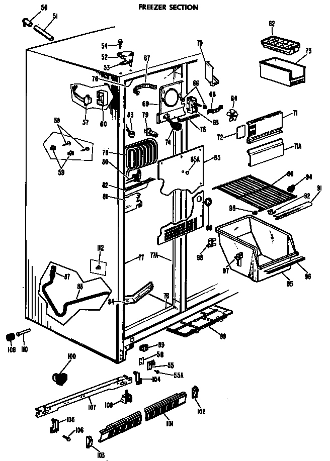 Hotpoint CSF20EAS freezer section diagram