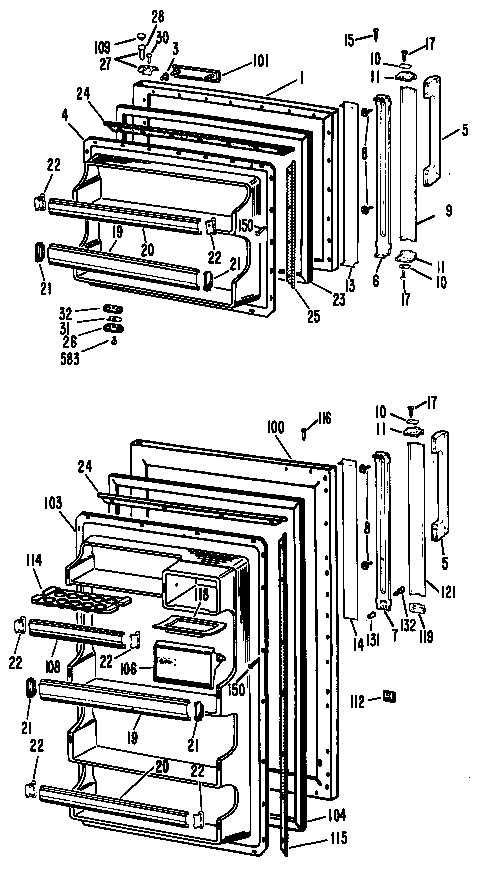Hotpoint CTF14EBC doors diagram