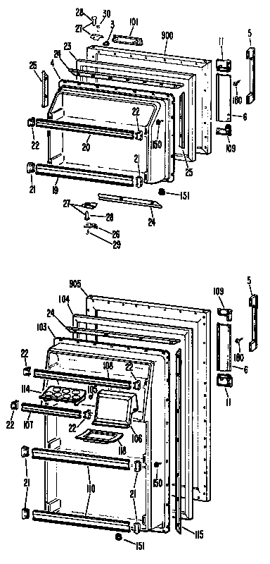 Hotpoint CTF17PBCR doors diagram