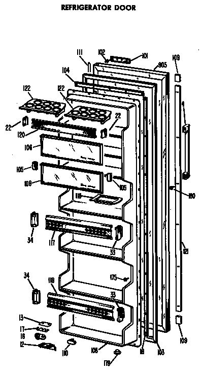 Hotpoint CSF22MBC refrigerator door diagram