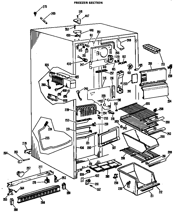 Hotpoint CSF22MBC freezer section diagram