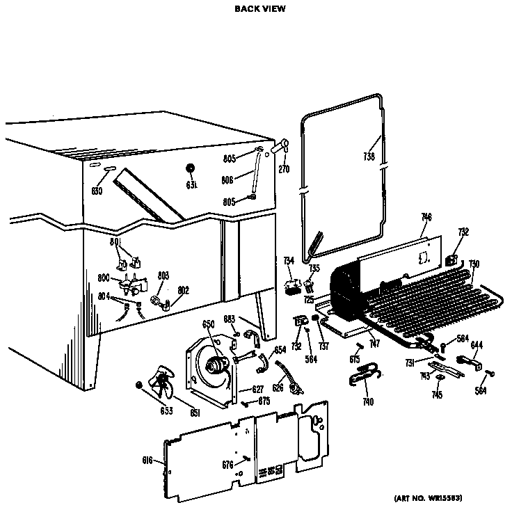 Hotpoint CSF22MBC back view diagram