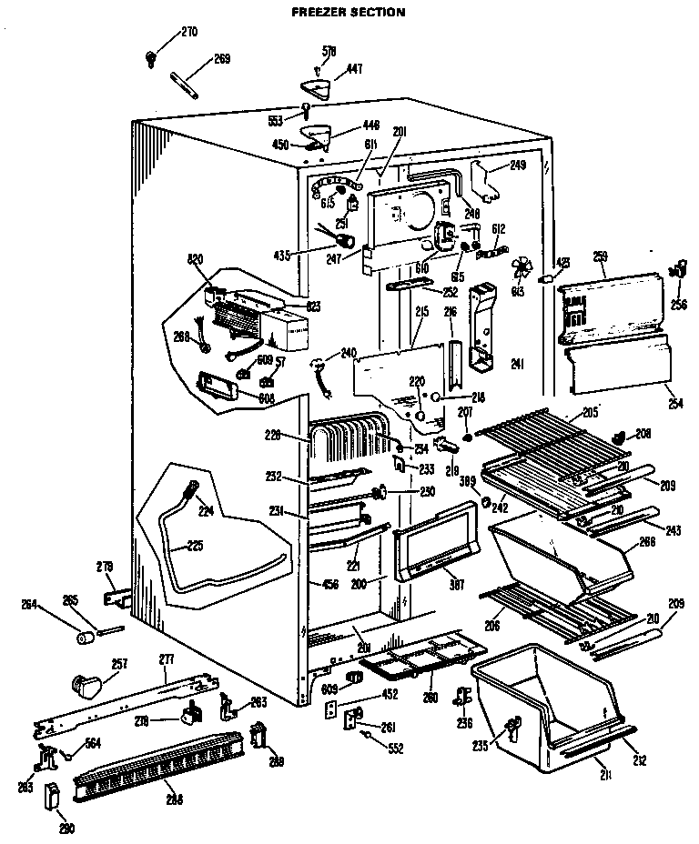 Hotpoint CSF22TBD freezer section diagram