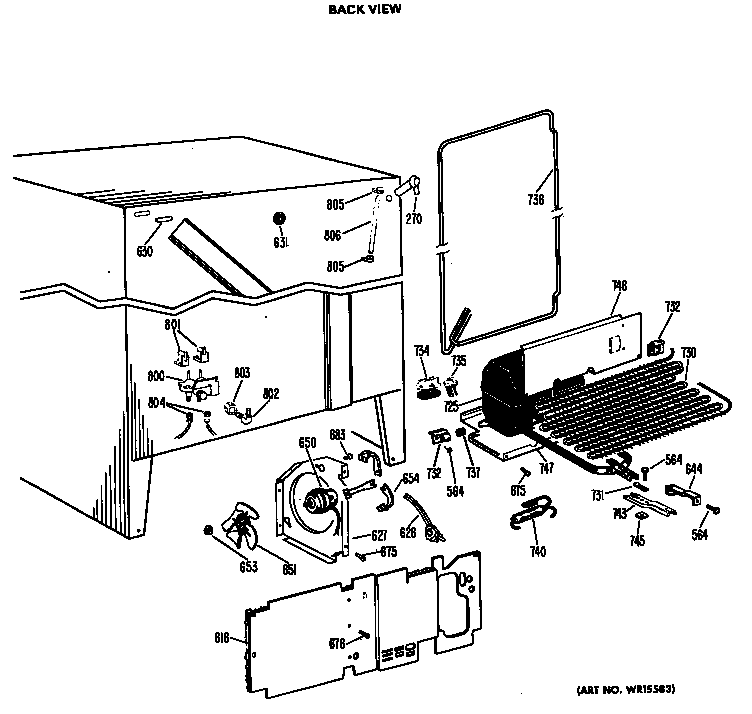 Hotpoint CSF22TBD back view diagram