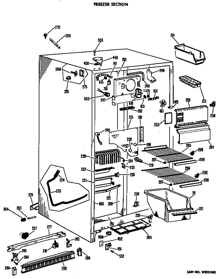 Hotpoint CSF20EBC freezer section diagram
