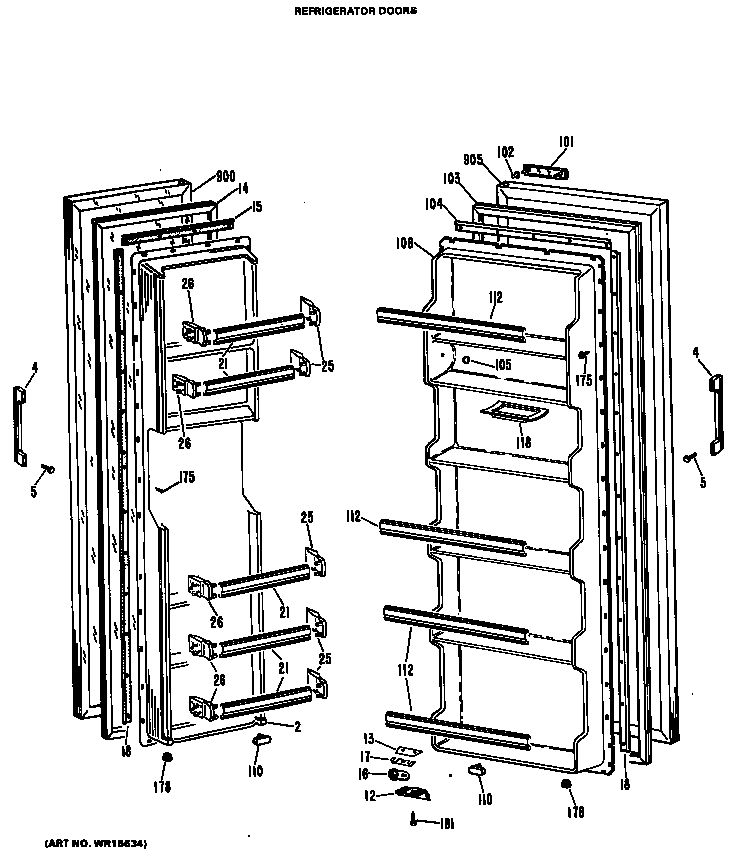 Hotpoint CSF20ABC refrigerator doors diagram