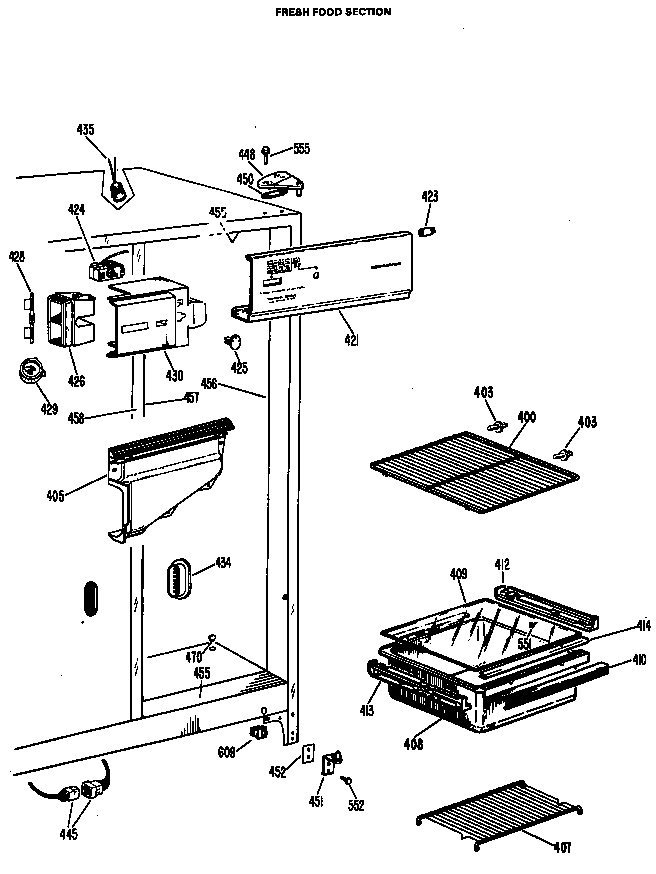 Hotpoint CSF20ABC fresh food section diagram