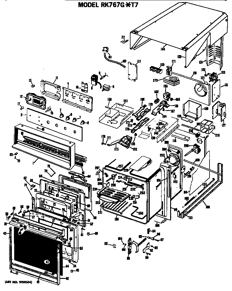 Hotpoint RK767G*T7 oven assembly diagram