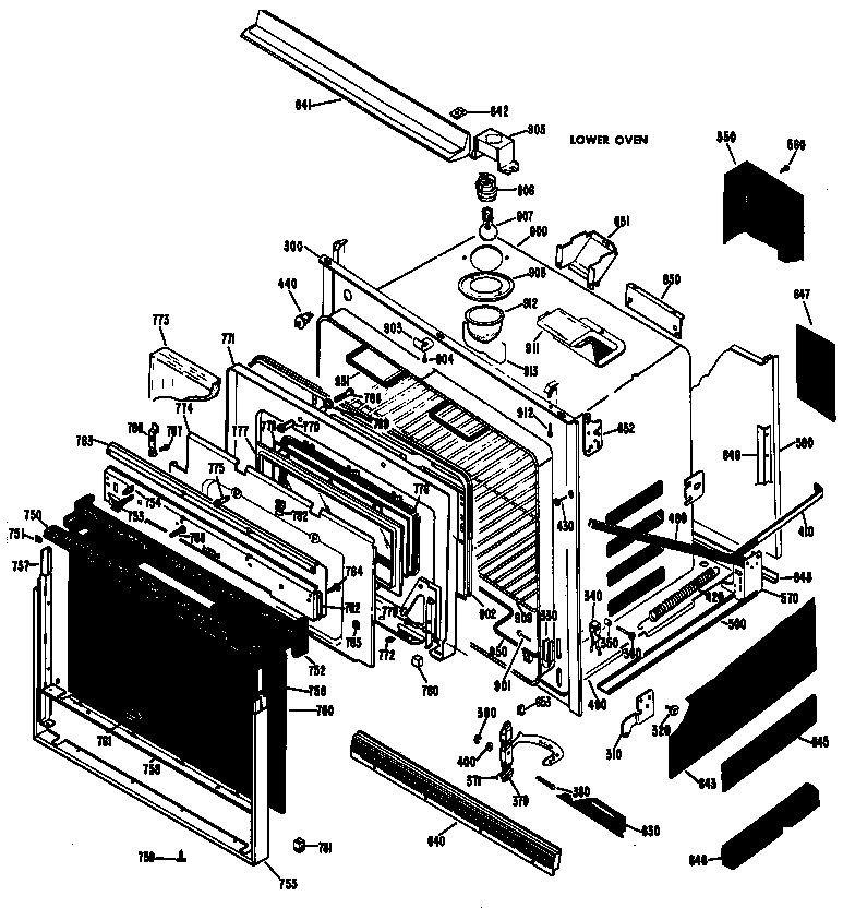Hotpoint RK767G*T7 lower oven diagram