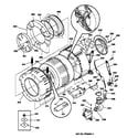 GE WSXH208V1WW tub & motor diagram