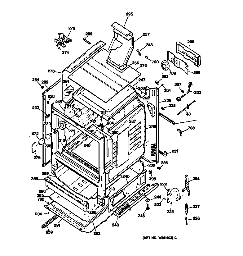 GE JGBP90MEA1BC body parts diagram