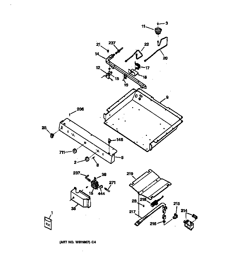 GE JGBS22BEA2AD burner parts diagram