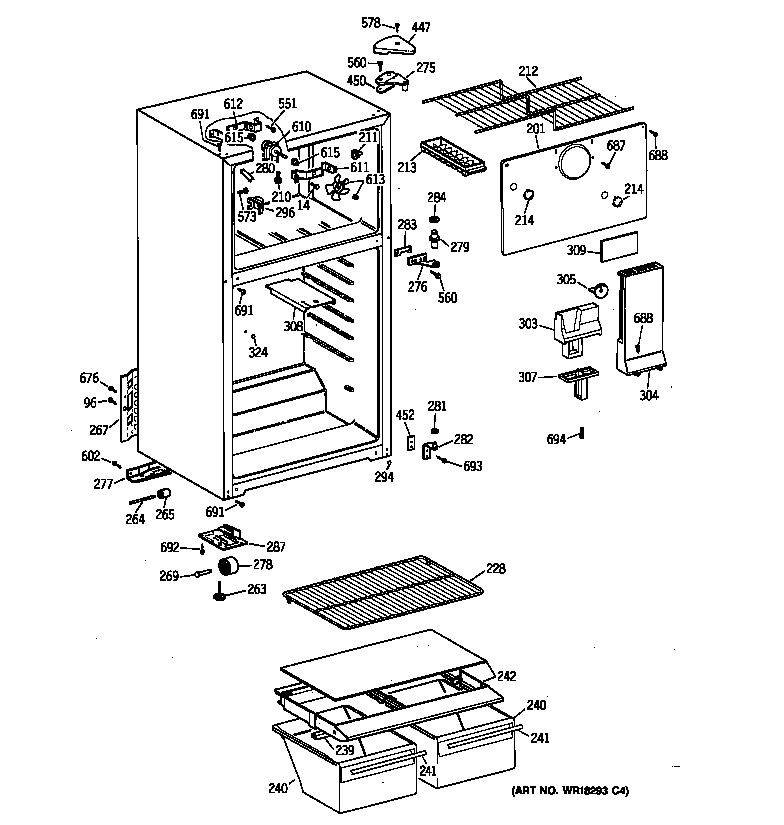Kenmore 36368432894 cabinet diagram