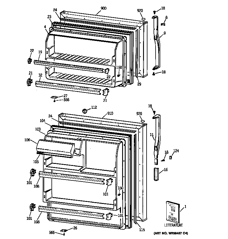 Kenmore 36378677894 doors diagram