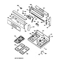 GE JGBP90MEA2BC control panel & cooktop diagram