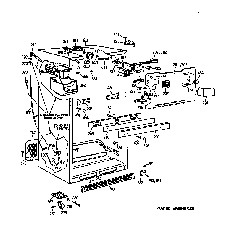 GE TBX19ZABRRAA cabinet diagram
