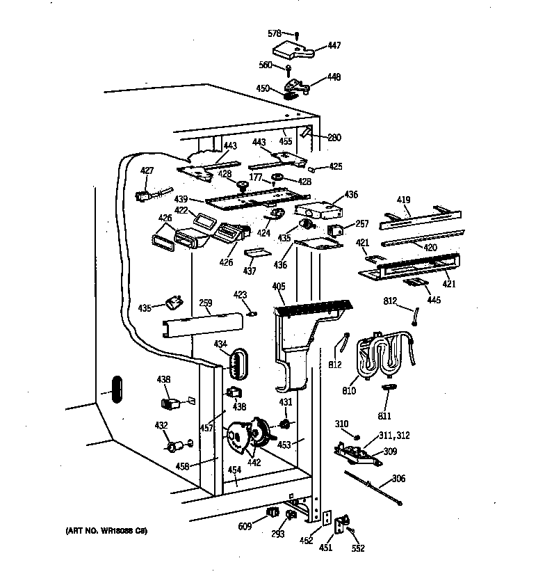 GE TPG21BRBCBB fresh food section diagram