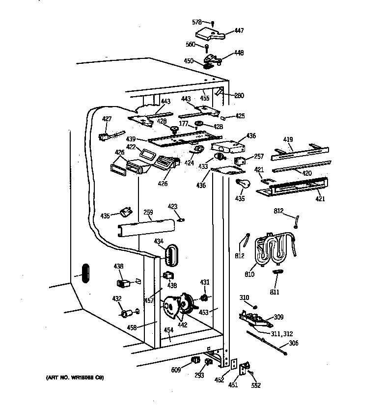 GE TPX21BRBCBB fresh food section diagram