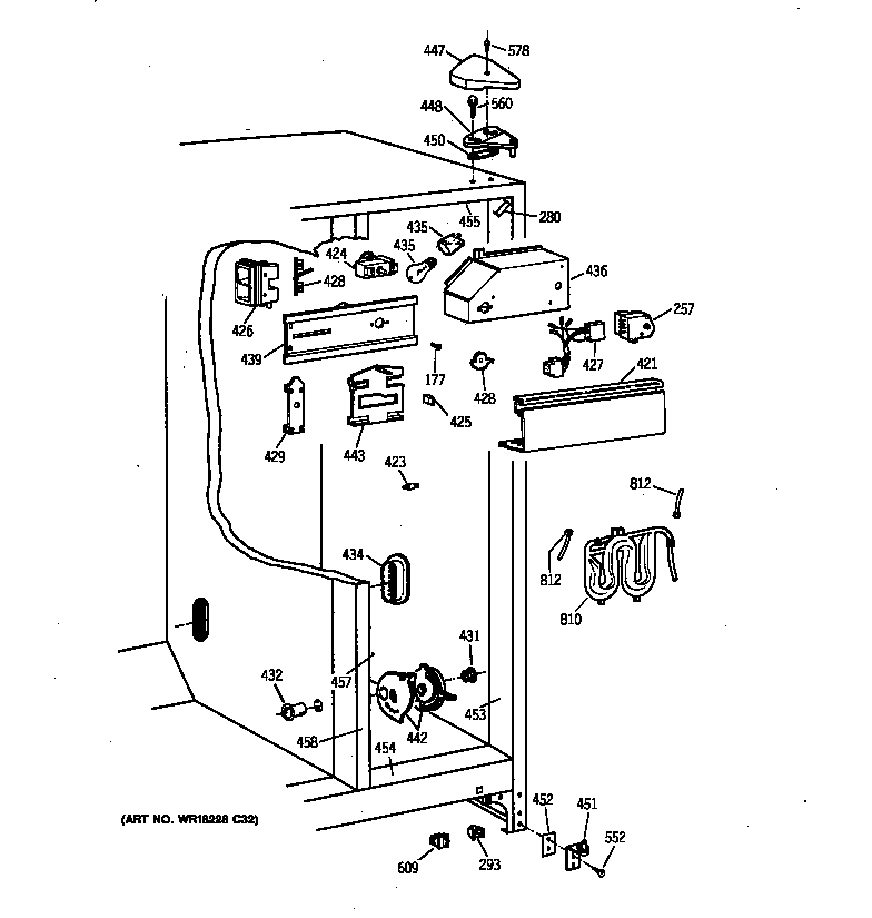 GE TFX22CRBCAA fresh food section diagram
