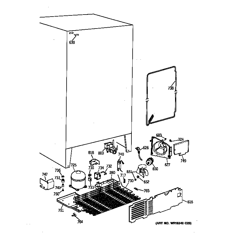 GE TFX22GRBCWW unit parts diagram