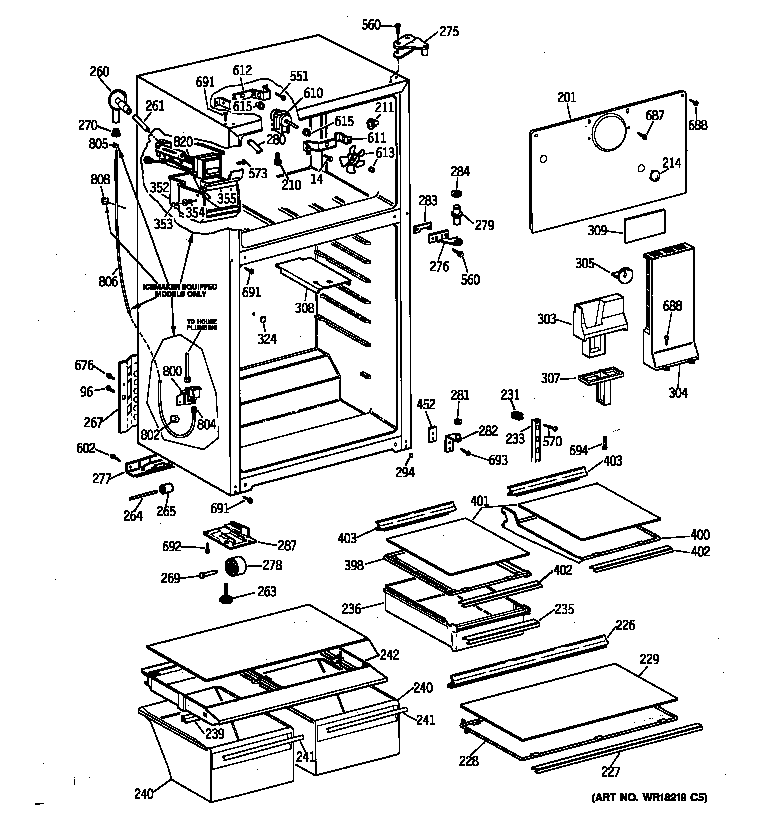 GE TBT18NIBJRAA cabinet diagram